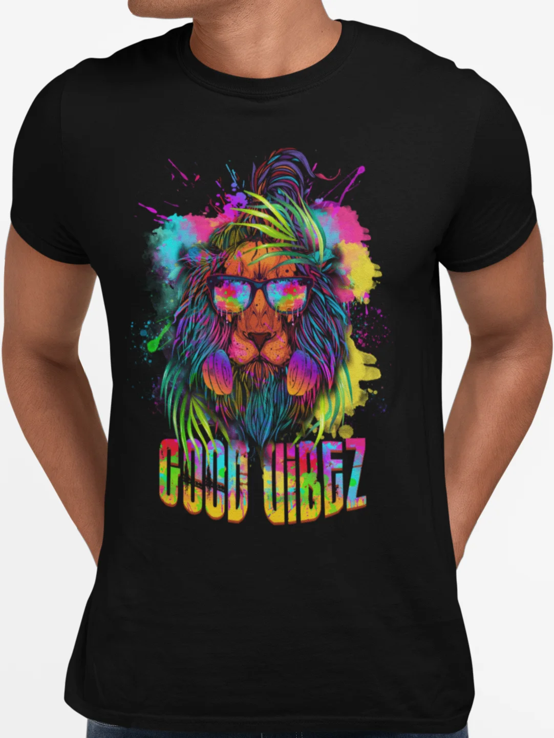 Good Vibez Lion Graphic T-Shirt — Di Good Tings Dem